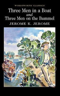 Image of three men in boat e three men on a bummel