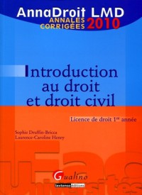 Image of Annadroit LMD 2009 : introduction au droit et droit civil licence de droit