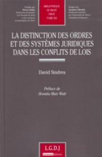 Image of la distinction des ordres et des systemes juridiques dans les conflits de lois