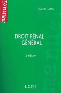 Image of Manuel , droit penal general 2 ed