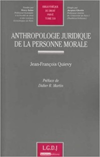 Image of Anthropologie juridique de la personne morale